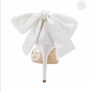Ivory Silk and Bow Wedding Heels
